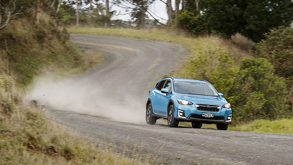 2020 Subaru XV Sport e-Boxer driving on gravel road