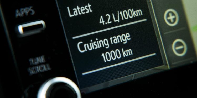 Toyota Corolla SX Hybrid fuel usage screen