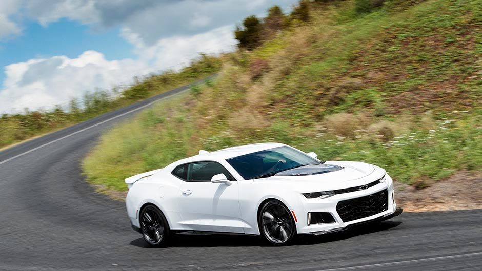 2017 Chevrolet Camaro ZL1 driving through corner