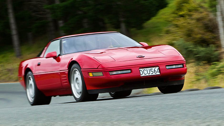 1991 Corvette ZR-1 driving on country road