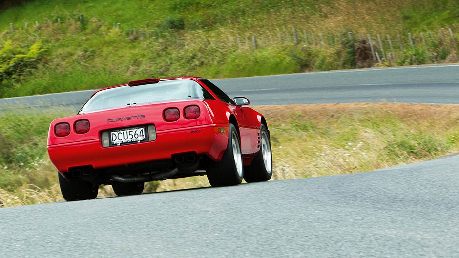 1991 Corvette ZR-1 driving on windy road