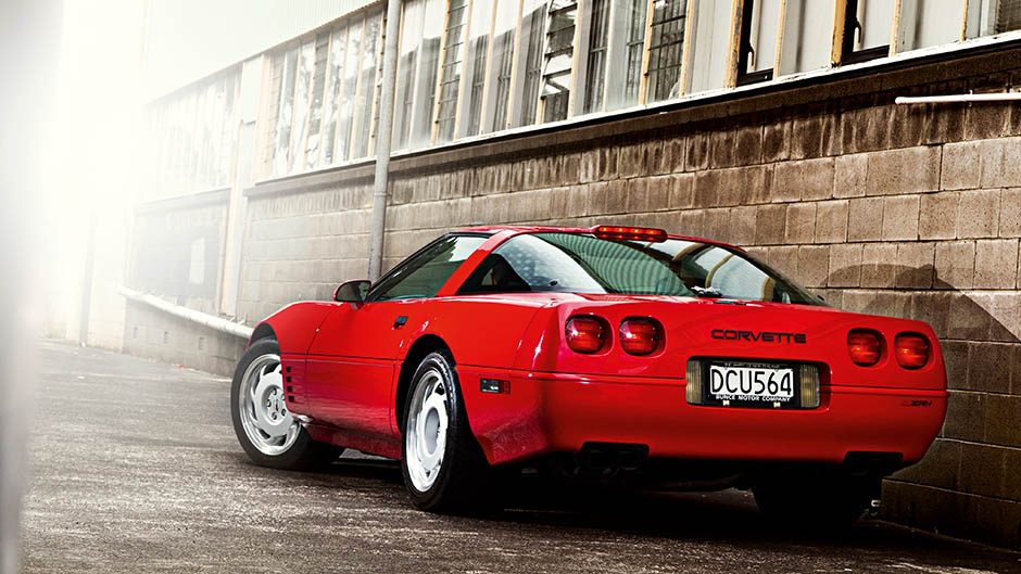 1991 Corvette ZR-1 rear static in alleyway