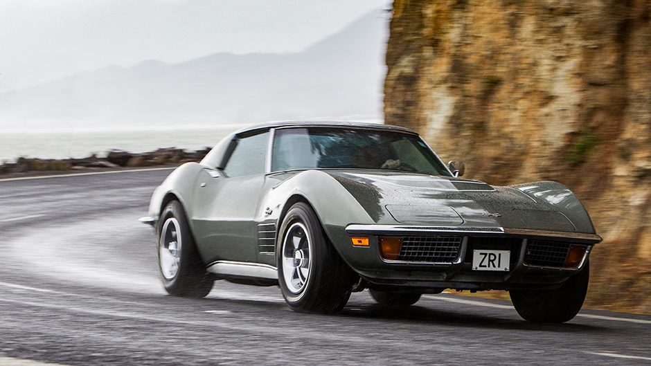 1972 Corvette Stingray LT-1 driving on coastal road
