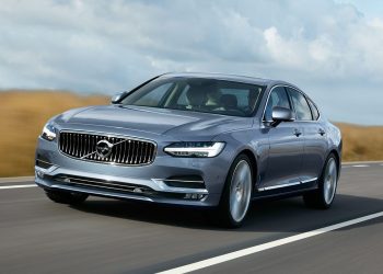 Location Front Quarter Volvo S90 Mussel Blue