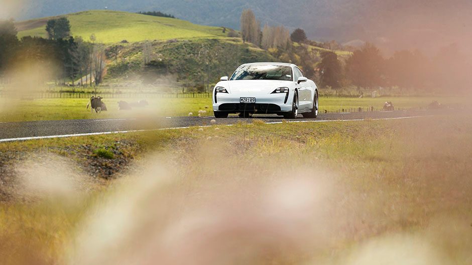 Porsche Taycan Turbo S front action