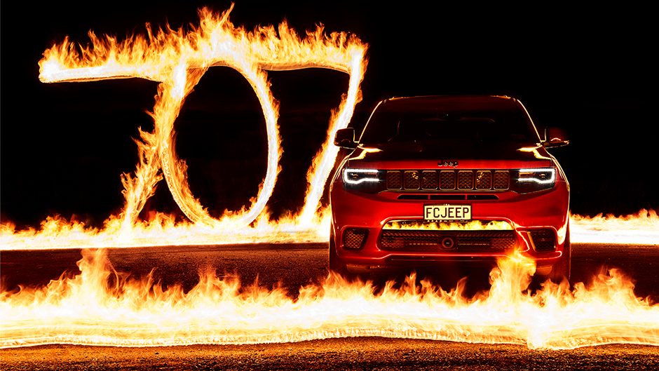 2018 Jeep Grand Cherokee Trackhawk with flames