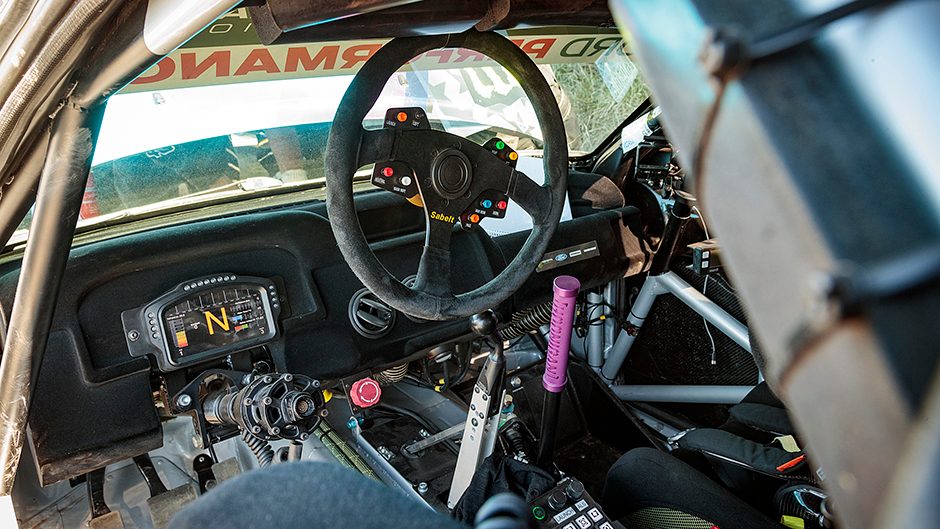 Ford Cosworth rally car interior
