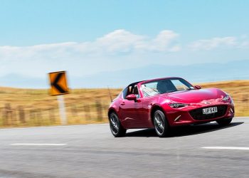 Mazda MX-5 front three quarter view driving