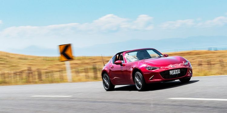 Mazda MX-5 front three quarter view driving