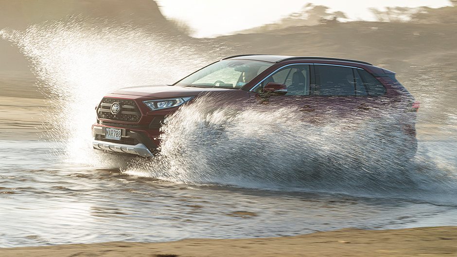 2019 Toyota RAV4 Adventure splashing through water