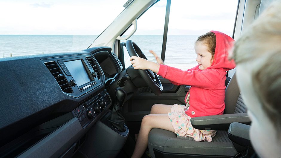 2020 Volkswagen Grand California 600 kids pretending to drive