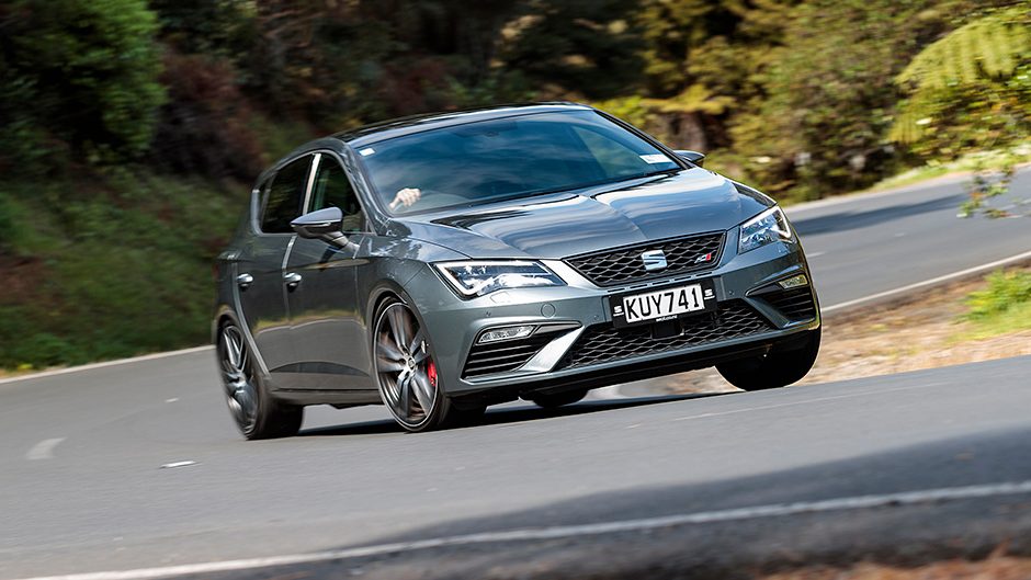 2017 Seat Leon Cupra driving uphill