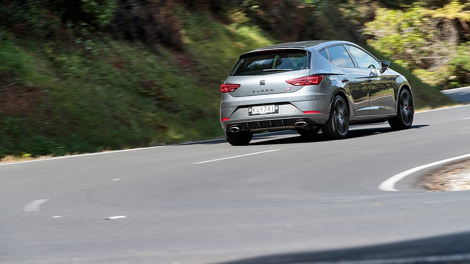 2017 Seat Leon Cupra driving though corner