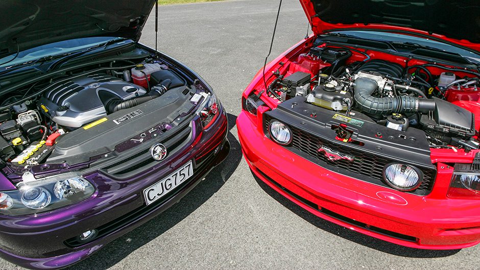 Ford Mustang and Holden Monaro engines