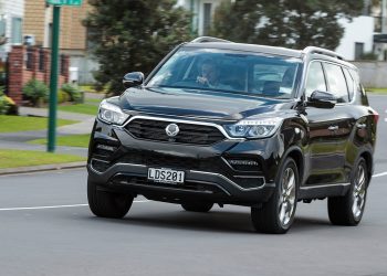 SsangYong Rexton driving front three quarter view