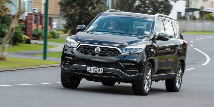 SsangYong Rexton driving front three quarter view