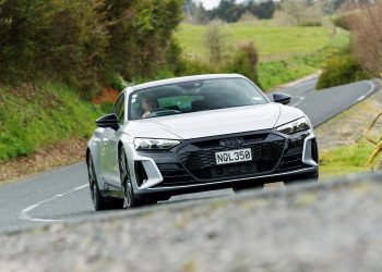 Audi e-tron GT driving front view