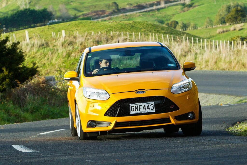 Ford Focus ST driving through bend