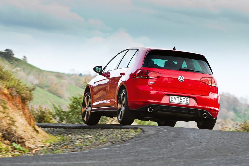 2013 VW Golf GTI driving through bend