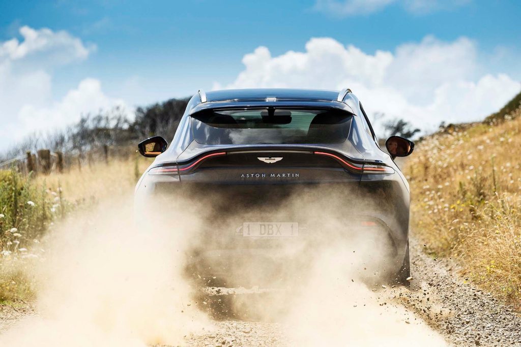 2022 Aston Martin DBX kicking up gravel