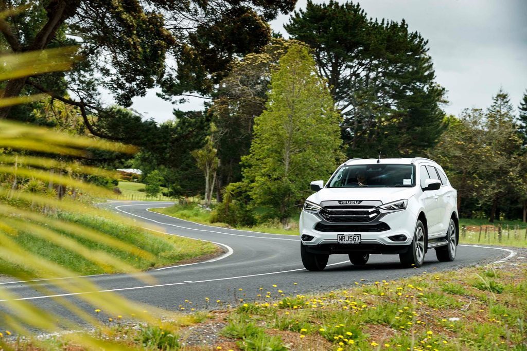 2022 Isuzu MU-X driving on country road