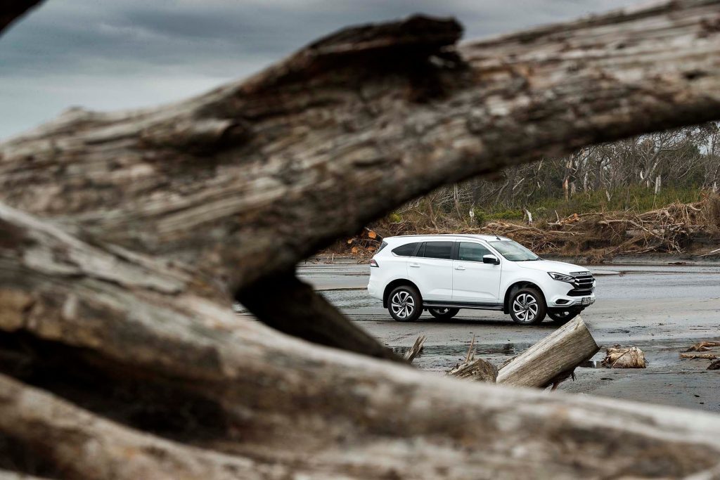 2022 Isuzu MU-X looking through trees