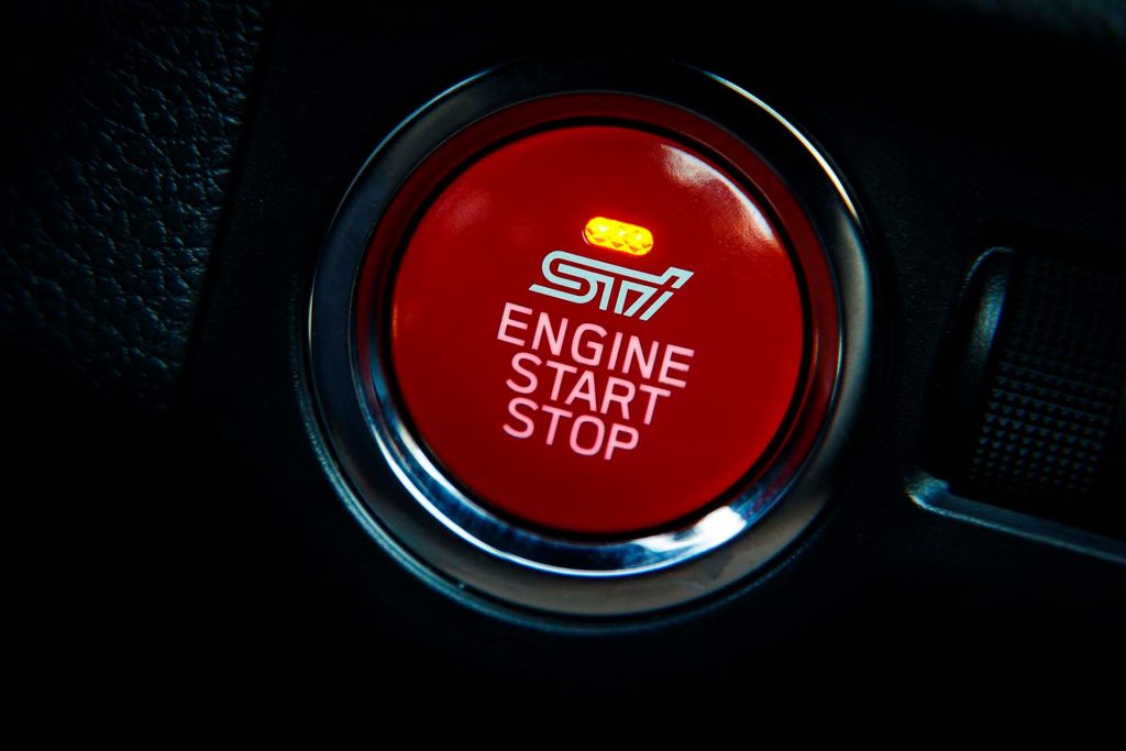Subaru WRX STI Saigo start button