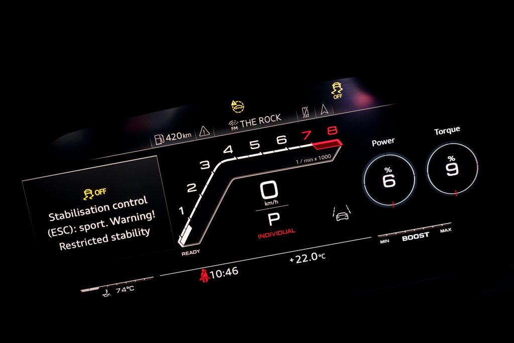 2022 Audi RS 3 gauges