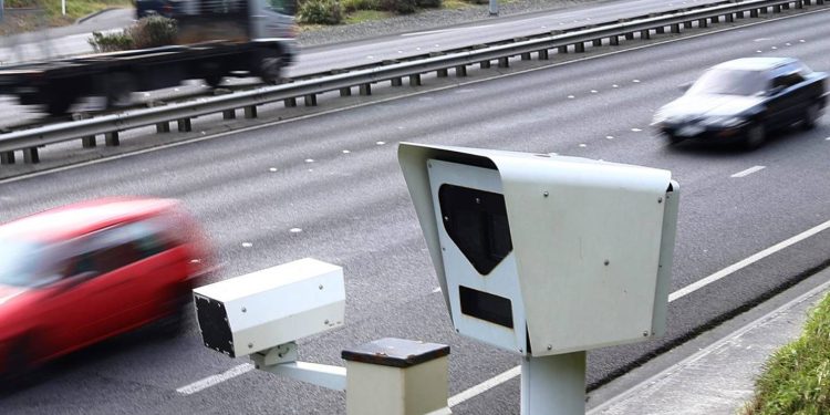 Speed camera by road