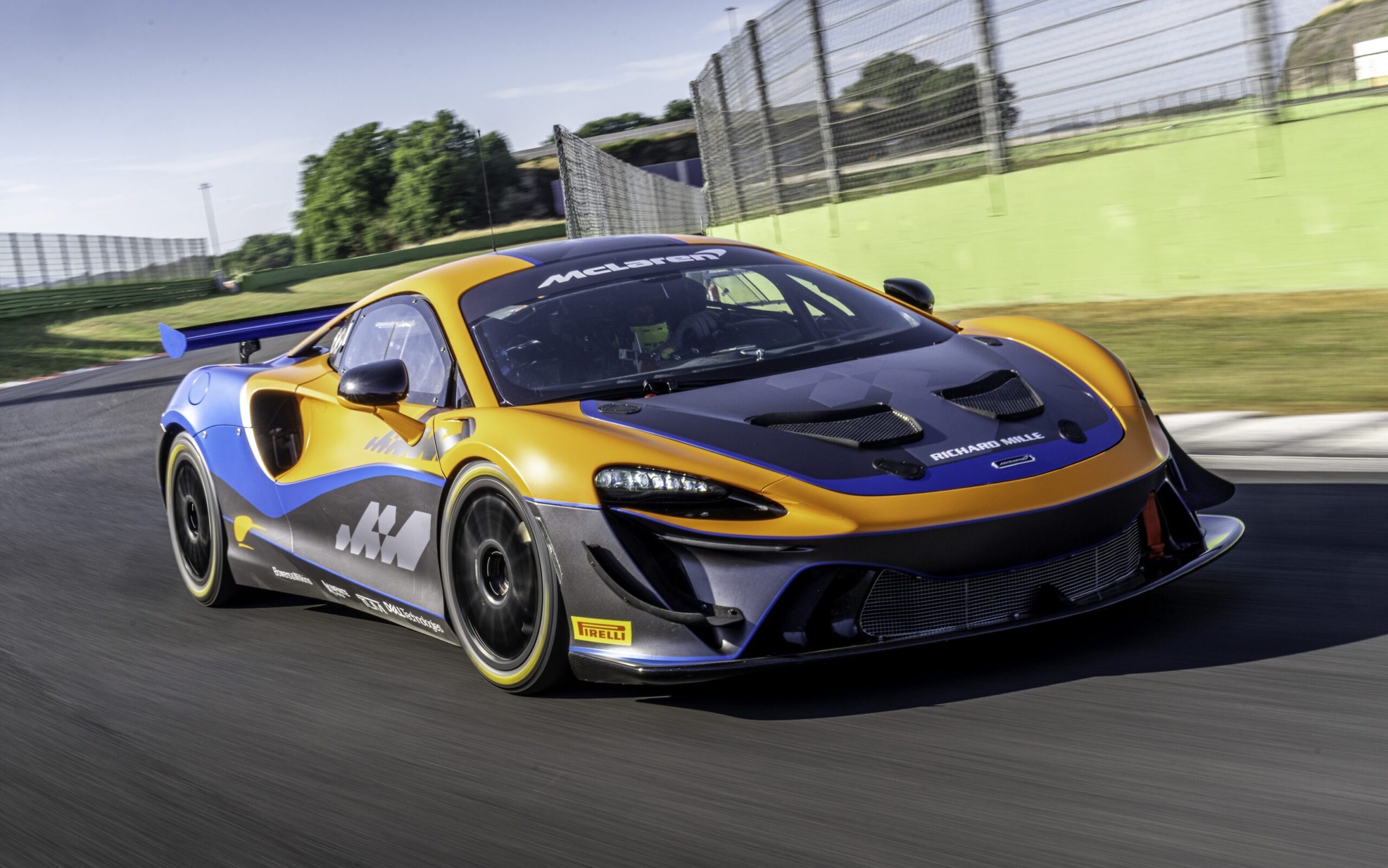 McLaren Artura GT4 race car on track