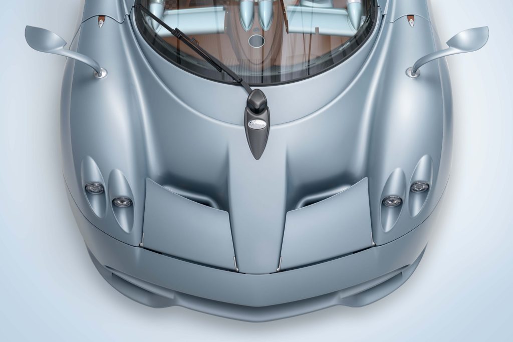 Pagani Huayra Codalunga front bonnet view from above