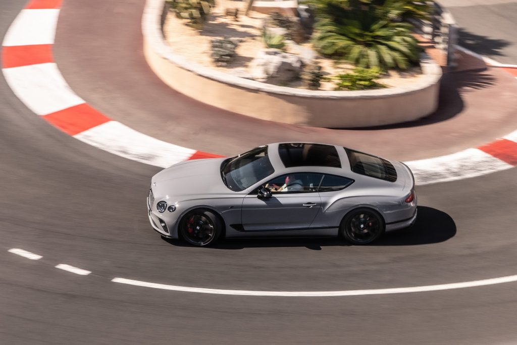 Bentley Continental driving around race track