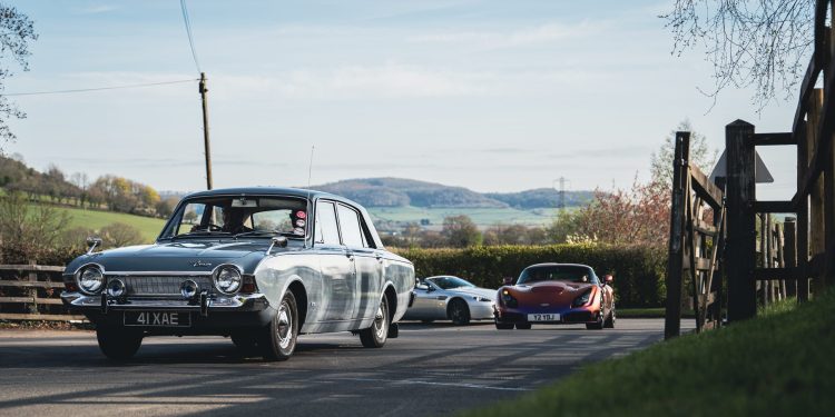 Ford Corsair followed by TVR