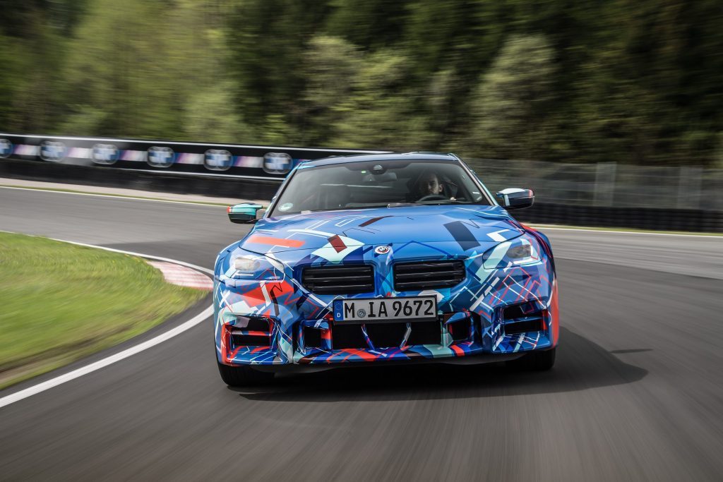 BMW M2 on track front end view