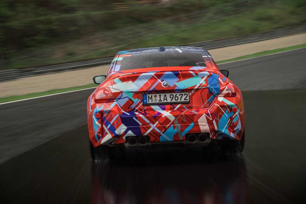 BMW M2 on track rear end view 