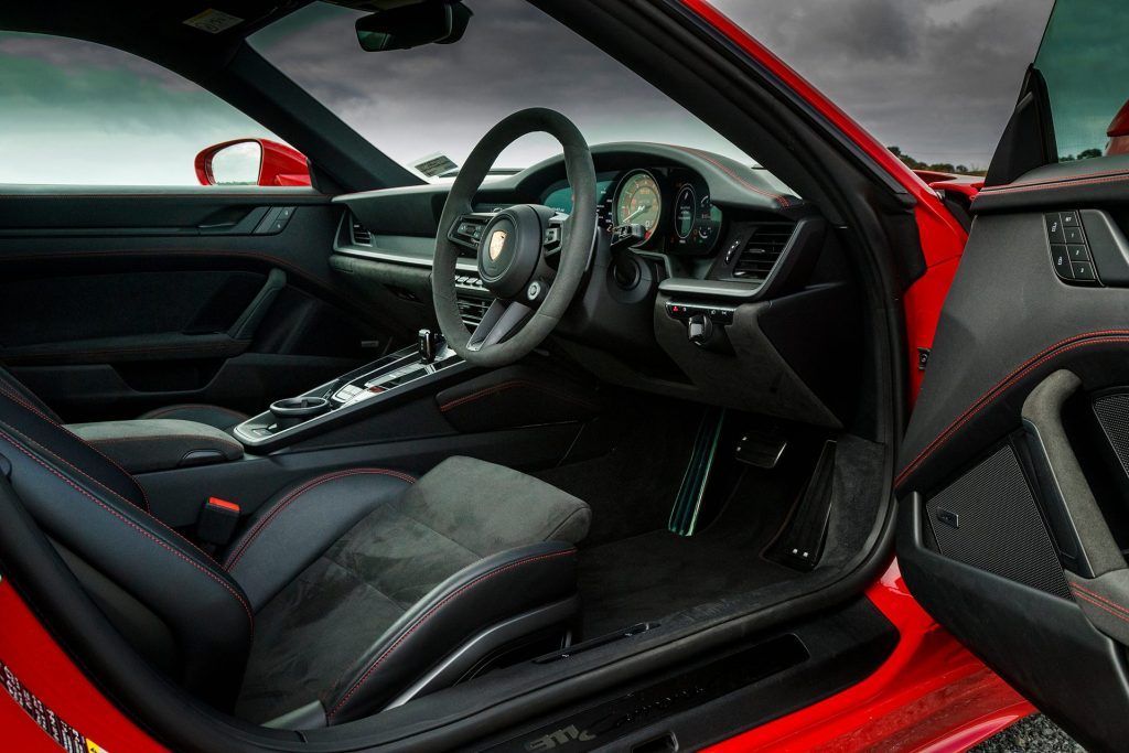 red Porsche 911 GTS interior