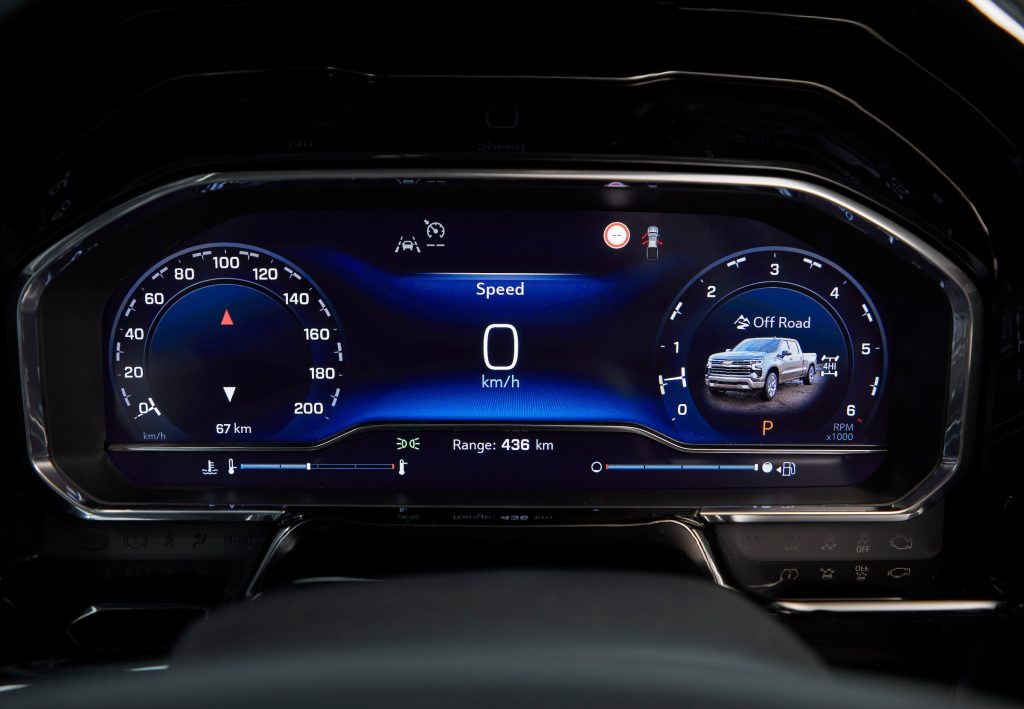 Chevrolet Silverado digital gauge cluster