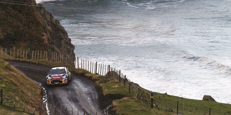 Rally car racing on New Zealand road
