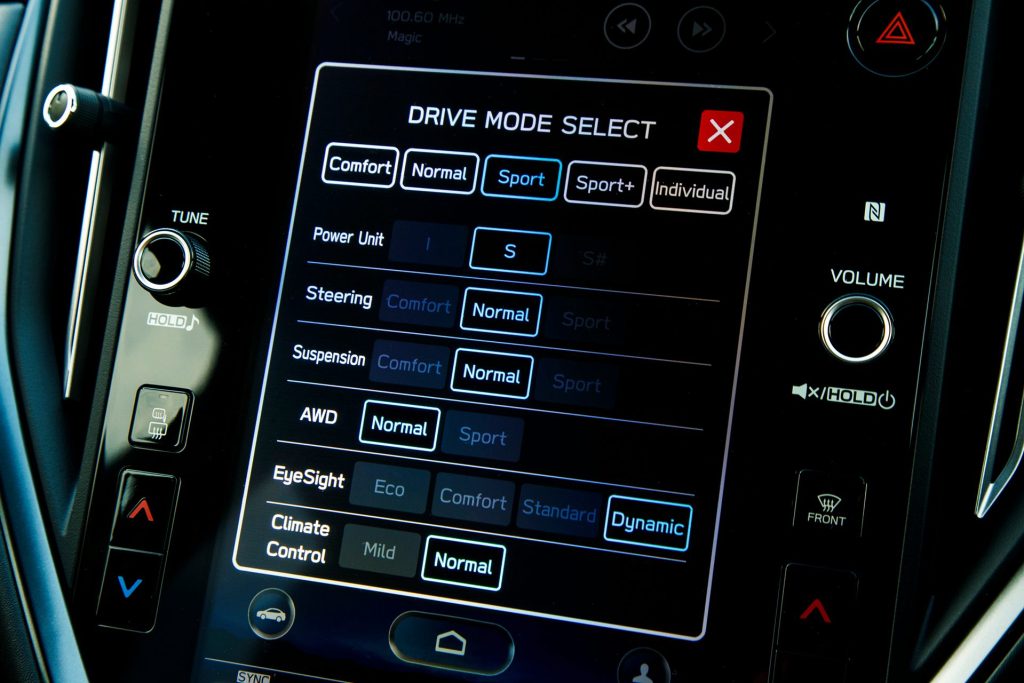 Subaru WRX 2.4 tS & WRX GT tS drive mode