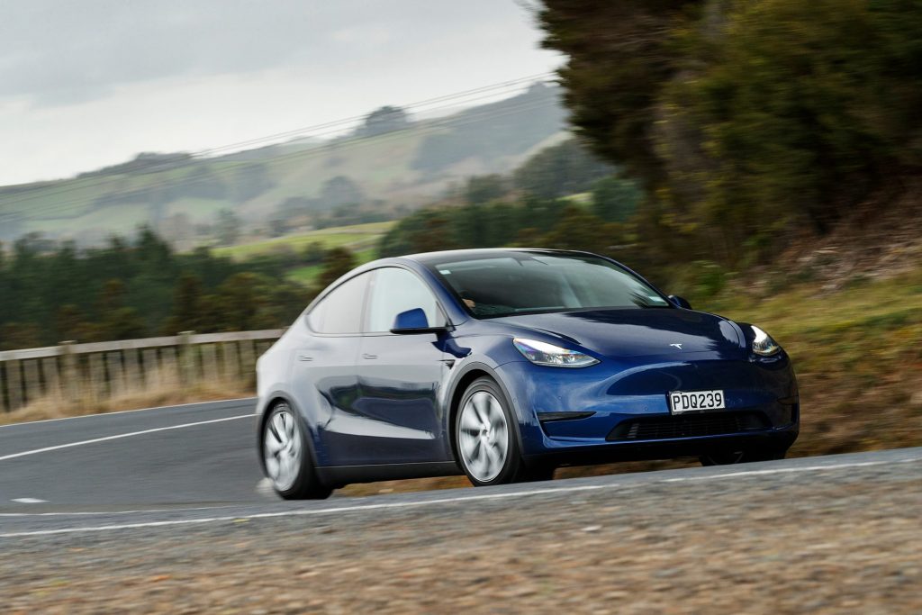 Tesla Model Y RWD low front action