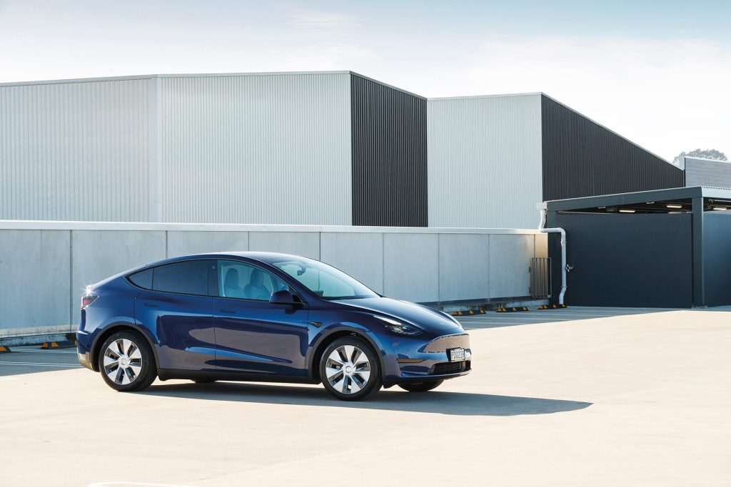 Tesla Model Y front three quarter view