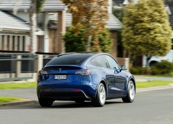 Tesla Model Y rear three quarter view