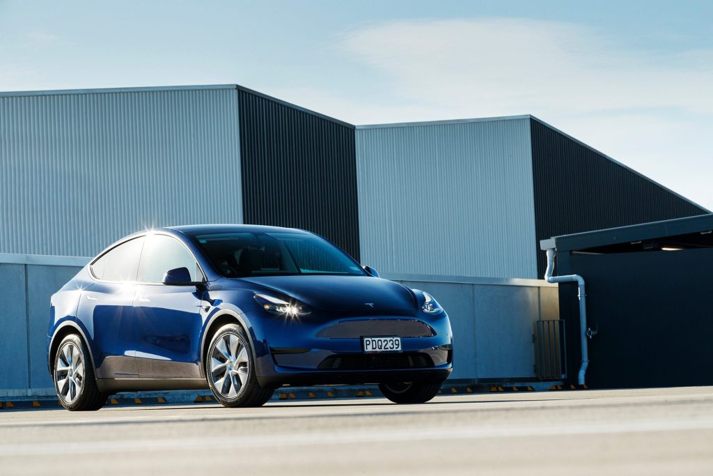 blue Tesla Model Y