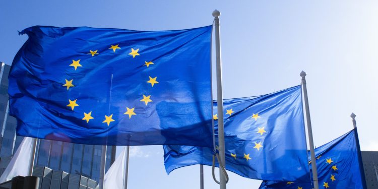Eurpean flags representing European Union