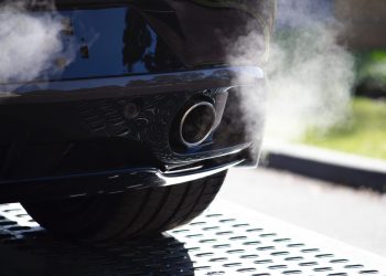 Car exhaust smoke emissions