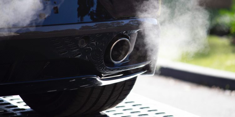 Car exhaust smoke emissions