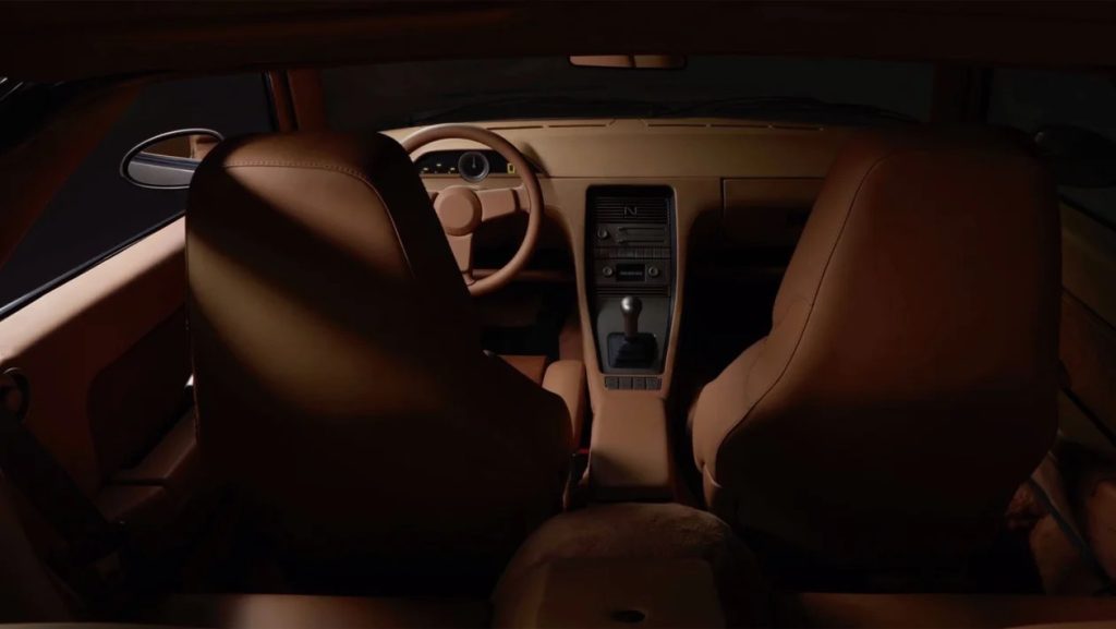 Porsche 928 restomod interior view from back seat