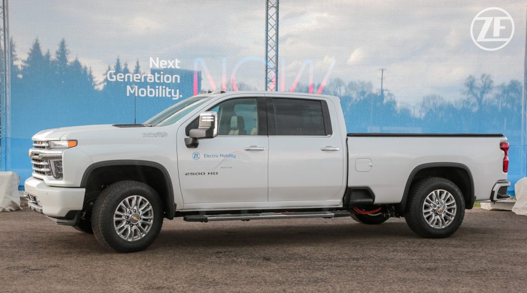 Elecrified Chevrolet Silverado 2500 HD at ZF Next Generation Mobility event