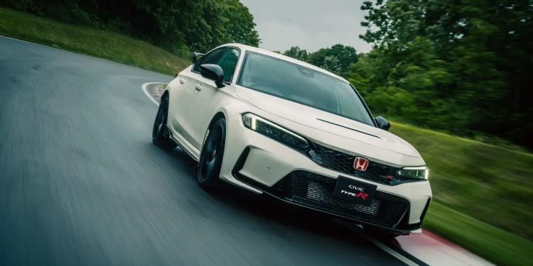 Honda Civic Type R front three quarters on track