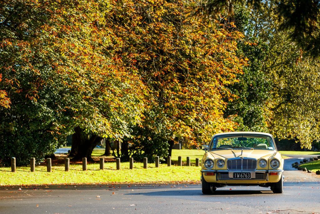 1978 Jaguar XJ6 4.2 LWB wide front static in front of trees